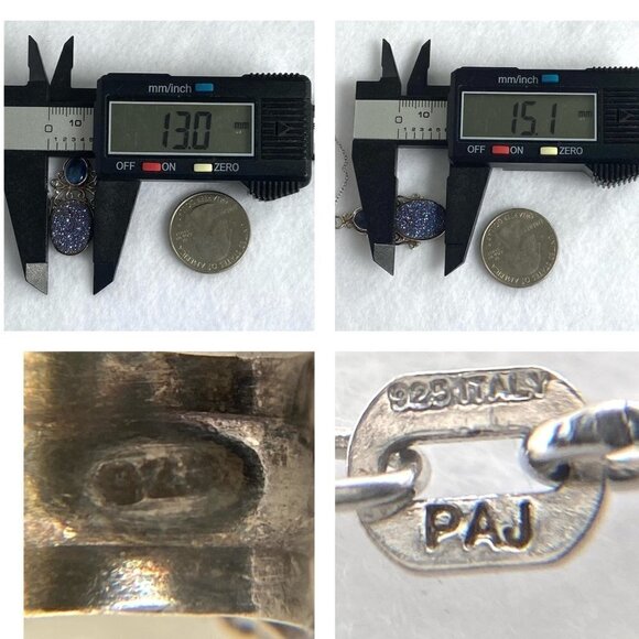 Sterling Silver 925 Oval Opal Titanium Druzy Scrollwork Pendant Necklace 18" - Picture 9 of 16